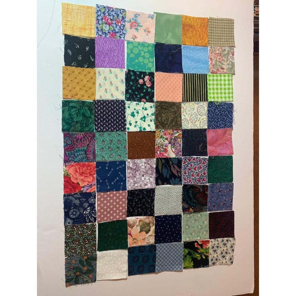 108-Piece 2.5" Cotton Quilting Squares Scrap Fabric Patchwork Lot